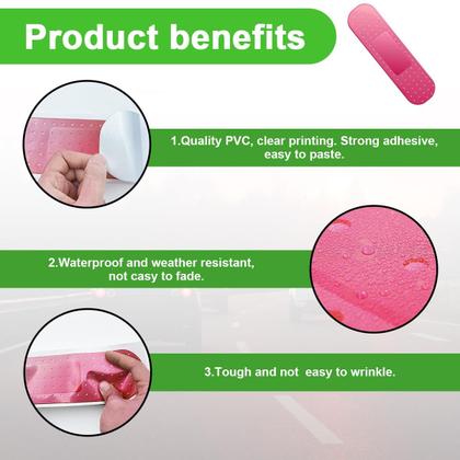 Imagem de Adesivo de vinil Sylvil Large Bandage para pára-choque de carro vermelho