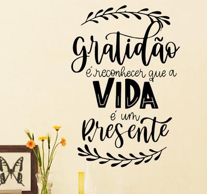 Imagem de Adesivo Decorativo de Parede Frase Gratidão