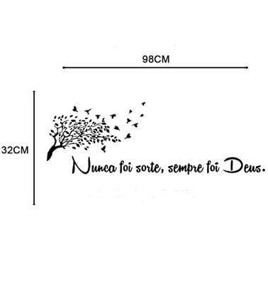 Imagem de Adesivo Decorativo De Parede Frase Nunca Foi Sorte Para Todos Ambientes