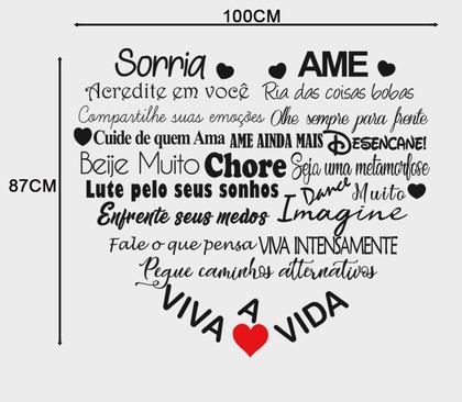 Imagem de Adesivo Decorativo De Parede Frase Sorria Viva Ame A Vida