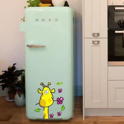 Imagem de Adesivo Decorativo Girafa Flor Roxa Para Geladeira Móveis Paredes