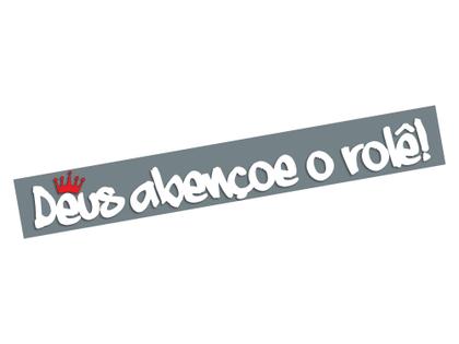 Imagem de Adesivo Deus Abençoe O Rolê Para-brisa Tunado Coroa Ouro