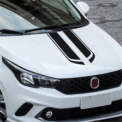 Imagem de Adesivo Do Capô Faixa Carro Tuning Sport Personalizado Preto