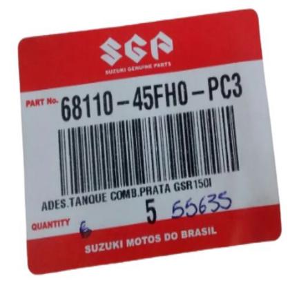Imagem de ADESIVO DO TANQUE DE COMBUSTIVEL PRATA GSR150I Original Suzuki