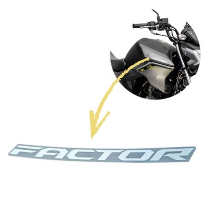 Imagem de Adesivo Emblema Capa Tanque Ybr150 Factor Dx Direito Esquerdo Prata