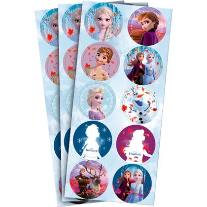 Imagem de Adesivo Festa Frozen- Pacote com 3 Cartelas com 10 Unidades cada