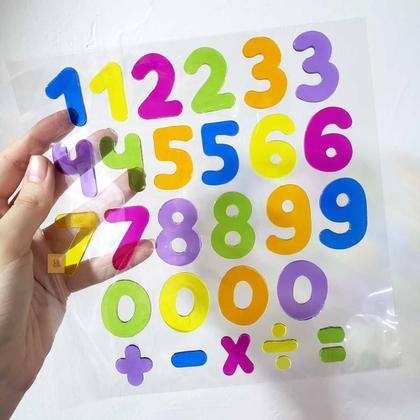Imagem de Adesivo Gel Infantil Alfabeto Números Educativo Autocolante