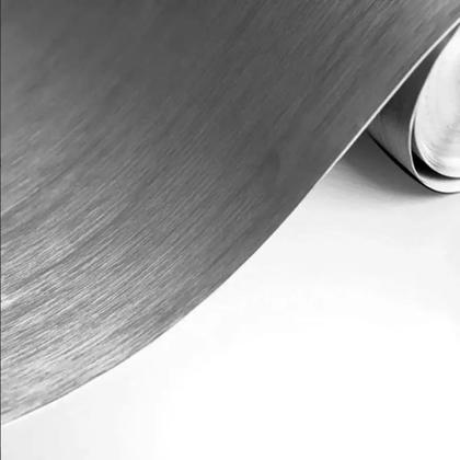 Imagem de Adesivo Geladeira Envelopamento Aço Escovado Inox Moveis