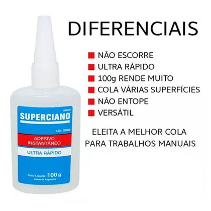 Imagem de Adesivo Instantâneo Transparente 100g  Marca Superciano
