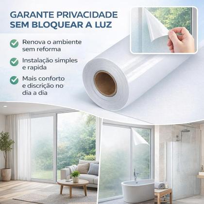 Imagem de Adesivo Jateado para Vidro Autocolante Fosco 45cm x 2m