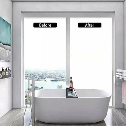 Imagem de Adesivo Jateado Vidro Pelicula Jateada Box Banheiro Janela 2M Porta Fosco Cristal Autocolante Vinil Decorativo