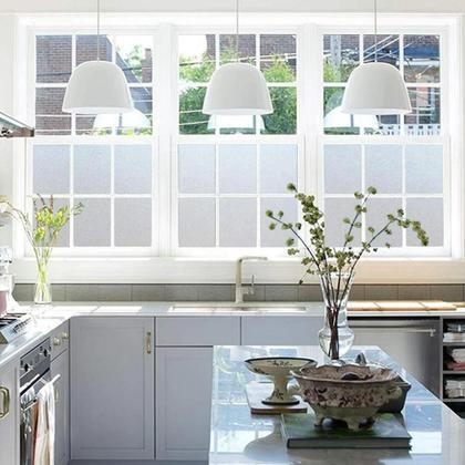 Imagem de Adesivo Jateado Vidro Pelicula Jateada Box Banheiro Janela 2M Porta Fosco Cristal Autocolante Vinil Decorativo