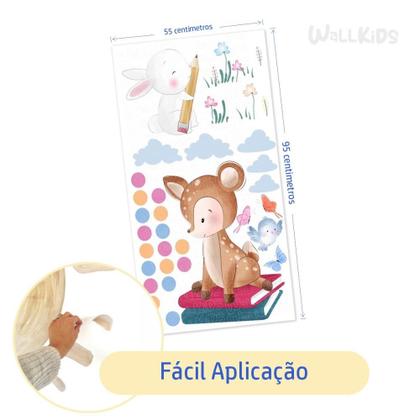 Imagem de Adesivo kit infantil cervo e coelho fofo livro