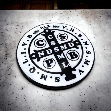Imagem de Adesivo Medalha De São Bento Branco Resinado Médio