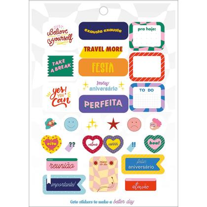 Imagem de Adesivo para planner Tilibra com 12 folhas