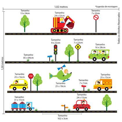 Imagem de Adesivo para Quarto Infantil Carros na Cidade