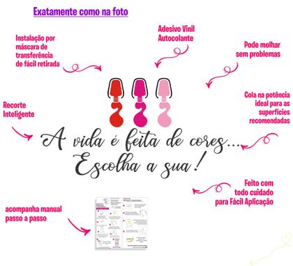 Imagem de Adesivo Parede Decorativo Manicure Salão de Beleza Cores Esmalte 50x25cm