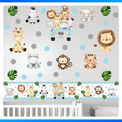 Imagem de Adesivo Parede Safari Quarto Infantil