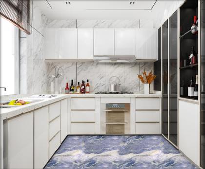 Imagem de Adesivo Piso Lavável Chão Marmore Azul Porcenalato Vinil 2mt