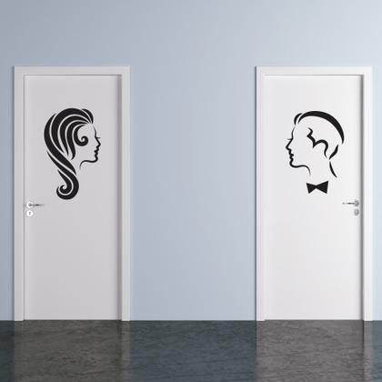 Imagem de Adesivo Porta Banheiro Ele & Ela Perfil