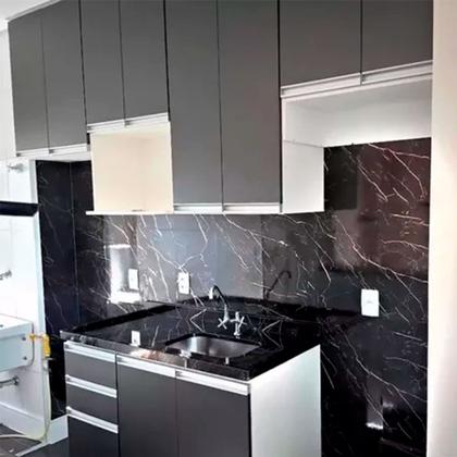 Imagem de Adesivo Revestimento Mármore Preto Gold Impermeável Texturizado 2m X 60cm