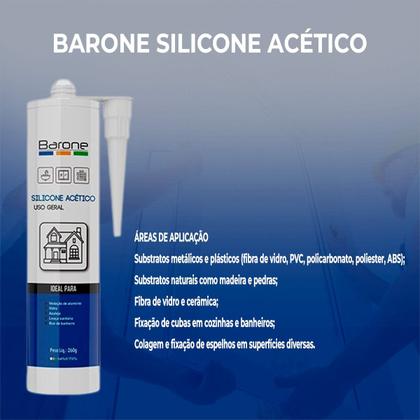 Imagem de Adesivo Selante Construção 253g Silicone Acetico - Incolor