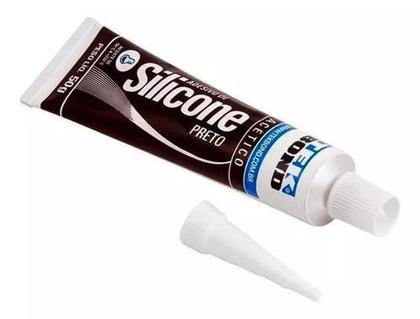 Imagem de Adesivo Silicone Acético Alta Temperatura Preto 50g Tekbond