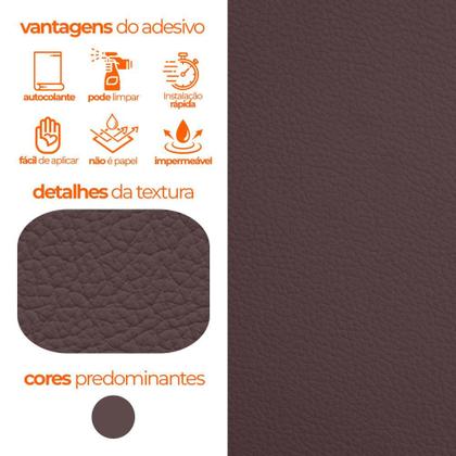 Imagem de Adesivo Sintético Revestimento Moveis Parede Marrom 50 x 137cm Envelopamento