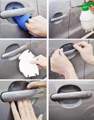Imagem de Adesivo Soleira Proteção Porta + Proteção Maçaneta 4 Portas