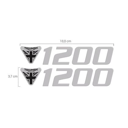 Imagem de Adesivo Tanque Aba 3d Cinza Resinado Triumph Tiger 1200 Par