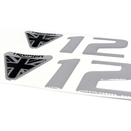 Imagem de Adesivo Tanque Aba 3d Cinza Resinado Triumph Tiger 1200 Par