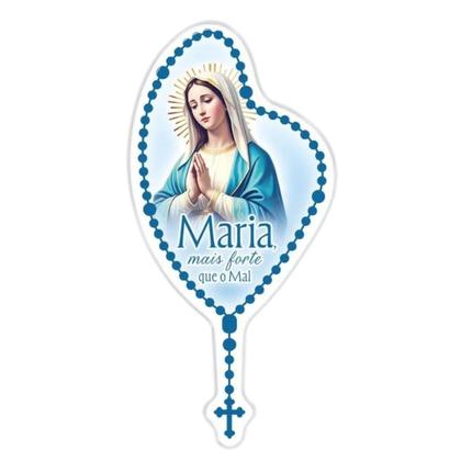 Imagem de Adesivo Terço Maria Mais Forte que o Mal Resinado