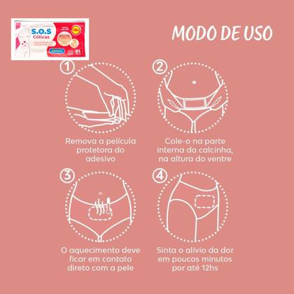 Imagem de Adesivo Térmico Quente Para Alívio De Cólicas Dor Menstrual