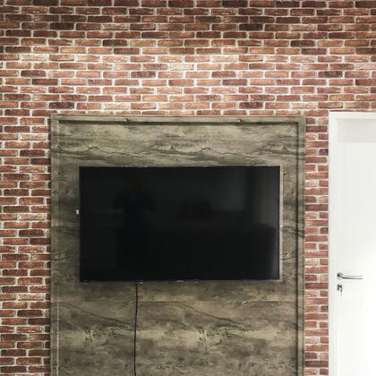 Imagem de Adesivo Tijolo Vermelho 3D Vinílico Lavável Impermeável Autocolante Para Cozinha e Banheiro Parede