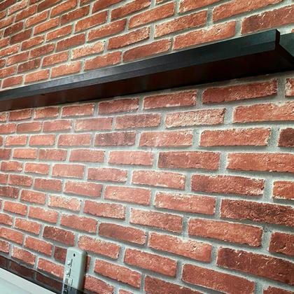 Imagem de Adesivo Tijolo Vermelho 3D Vinílico Lavável Impermeável Autocolante Para Cozinha e Banheiro Parede