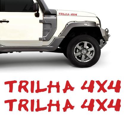 Imagem de Adesivo Trilha 4x4 Troller T4 2015/2021 Faixa Capô Vermelho