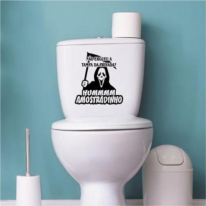 Imagem de Adesivo Vaso Sanitário Humm Amostradinho Não ergueu a Tampa da Privada