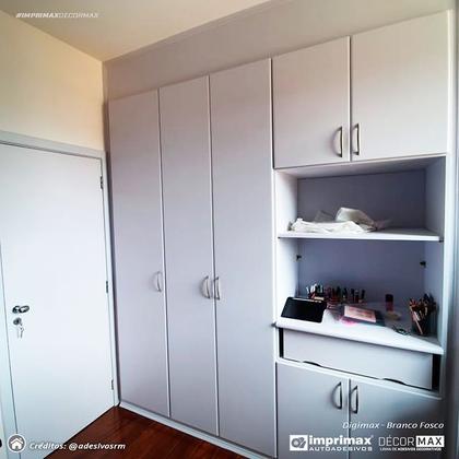 Imagem de Adesivo Vinil Branco Fosco Envelopar Geladeira Móvel 6mx70cm
