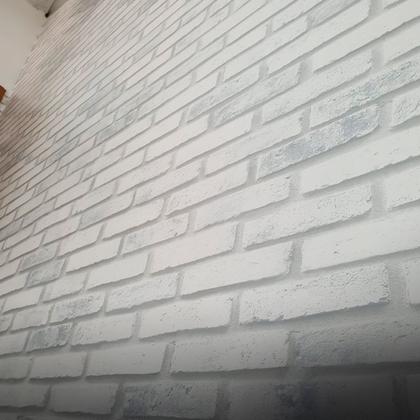 Imagem de Adesivo Vinil Tijolinho 3D Branco Cinza Autocolante Para Parede Quarto Sala Cozinha Decorativo