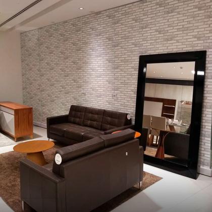 Imagem de Adesivo Vinil Tijolinho 3D Branco Cinza Autocolante Para Parede Quarto Sala Cozinha Decorativo