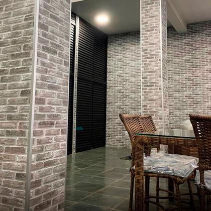 Imagem de Adesivo Vinil Tijolinho 3D Cinza Escuro Autocolante Para Parede Quarto Sala Cozinha Decorativo