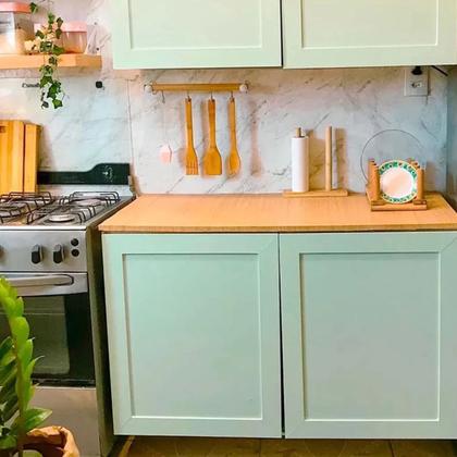 Imagem de Adesivo Vinílico Lavável Cor Verde Menta Bebe Jade Fosco Rolo Decoração Moveis Paredes Envelopamento