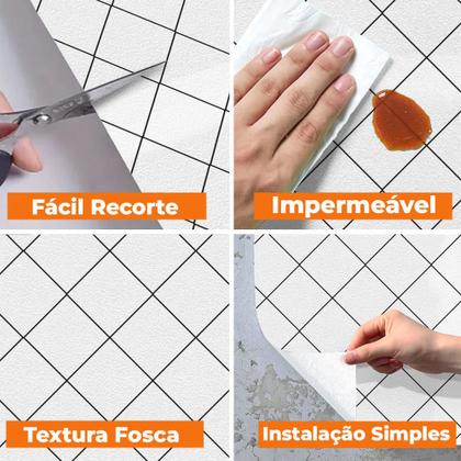 Imagem de Adesivo Vinilico Lavavel para Piso Texturizado Losango Branco 500x60cm
