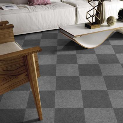 Imagem de Adesivo Vinilico Lavavel para Piso Texturizado Quadrado Cinza 2 Tons