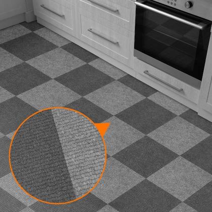 Imagem de Adesivo Vinilico Lavavel para Piso Texturizado Quadrado Cinza 2 Tons