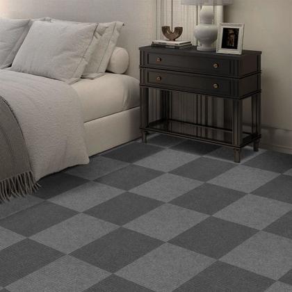 Imagem de Adesivo Vinilico Lavavel para Piso Texturizado Quadrado Cinza 2 Tons