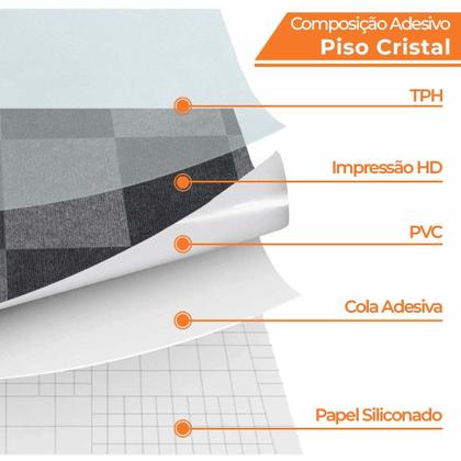 Imagem de Adesivo Vinilico Lavavel para Piso Texturizado Quadrado Cinza 2 Tons