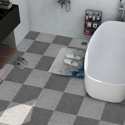 Imagem de Adesivo Vinilico Lavavel para Piso Texturizado Quadrado Cinza 2 Tons