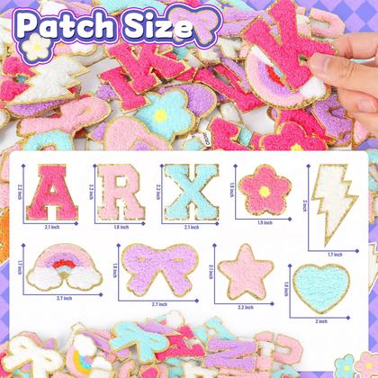 Imagem de Adesivos autoadesivos para letras de chenille para mochilas: Funcolor