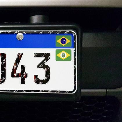 Imagem de Adesivos Bandeiras Brasil e Ceará Placa Nova Carro Resinado